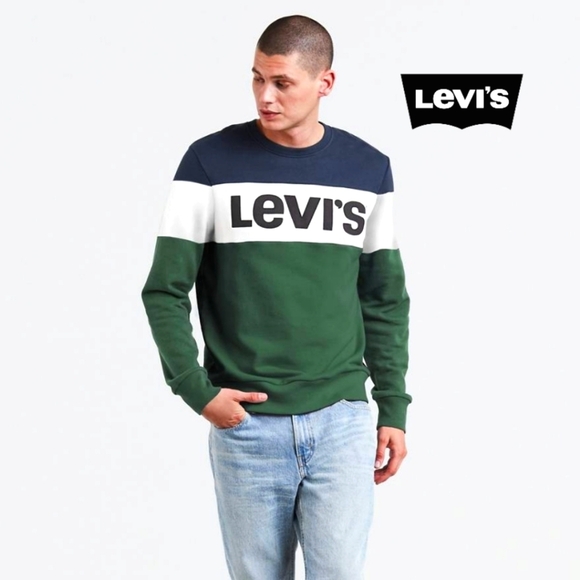 LEVI'S Pieced Graphic Crew Sweatshirt- XLarge - Picture 1 of 6